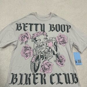 Betty Boop Graphic Tee - Pink and Gray